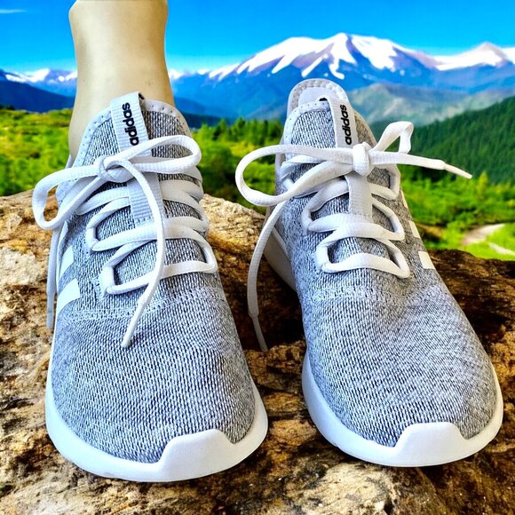 ADIDAS Gray Sneakers PrimeGreen Cloudfoam Pull On 8.5 - Picture 6 of 13